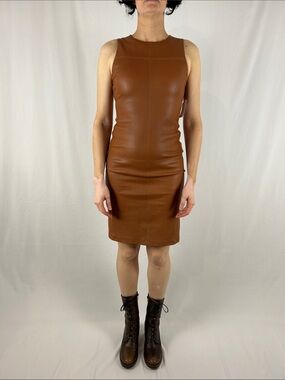 Alice + Olivia Vegan Leather Sheath Dress NWT Delora Style